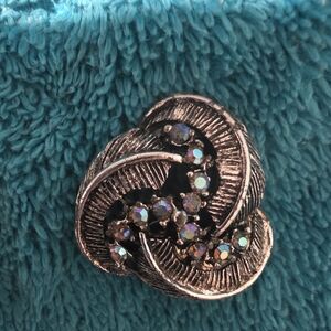 Elegant Silver-Tone Crystal Brooch